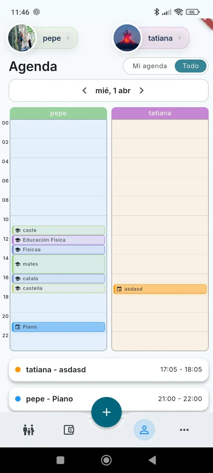 Vista semanal de Cofam